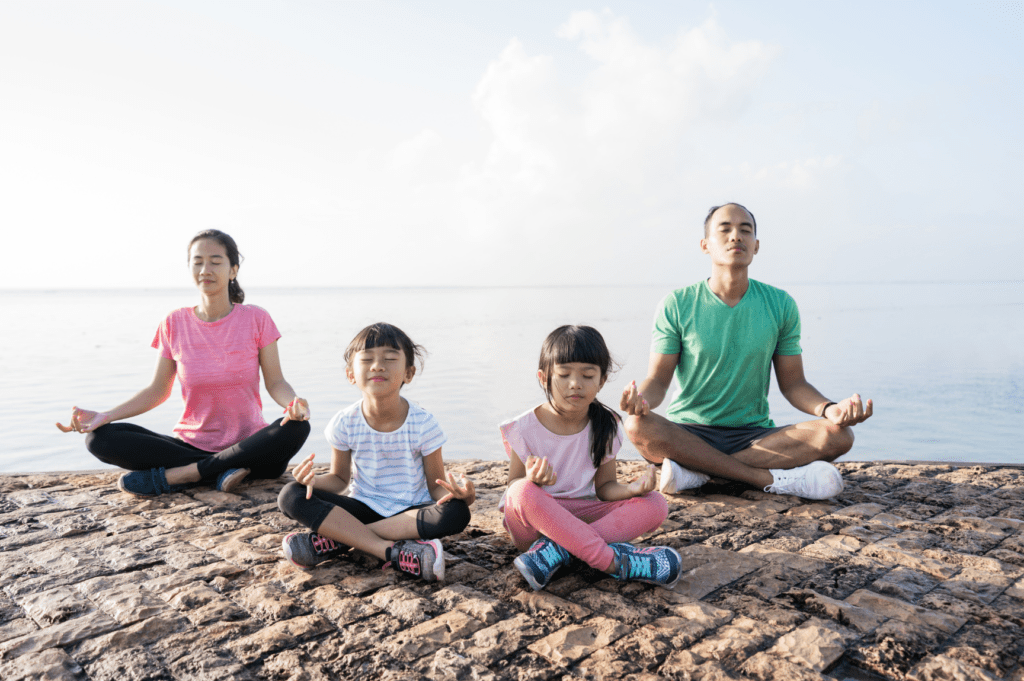 A Family doing Yoga